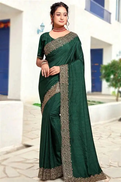 Emerald Silk Zari Saree