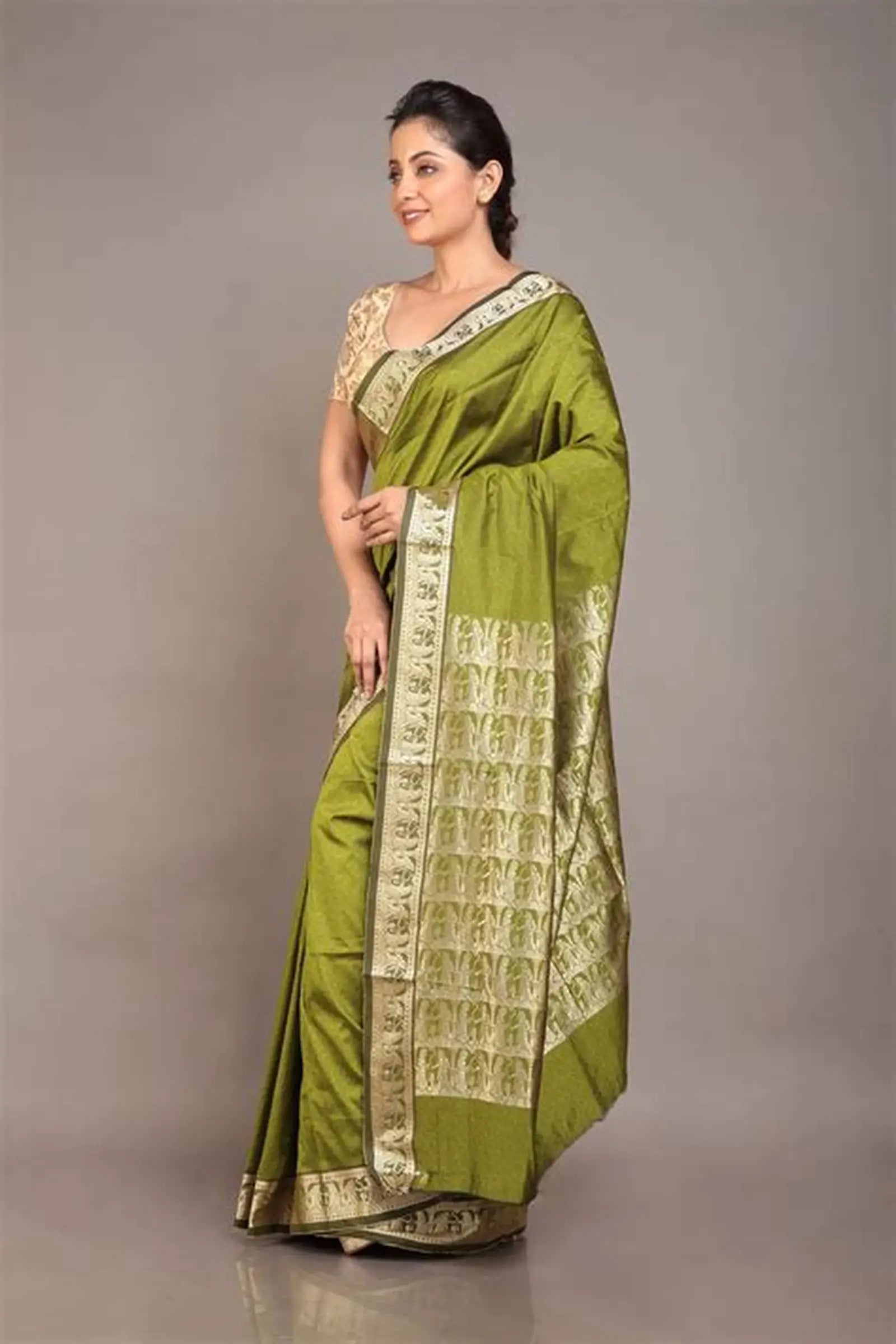 Emerald Silk Zari Saree