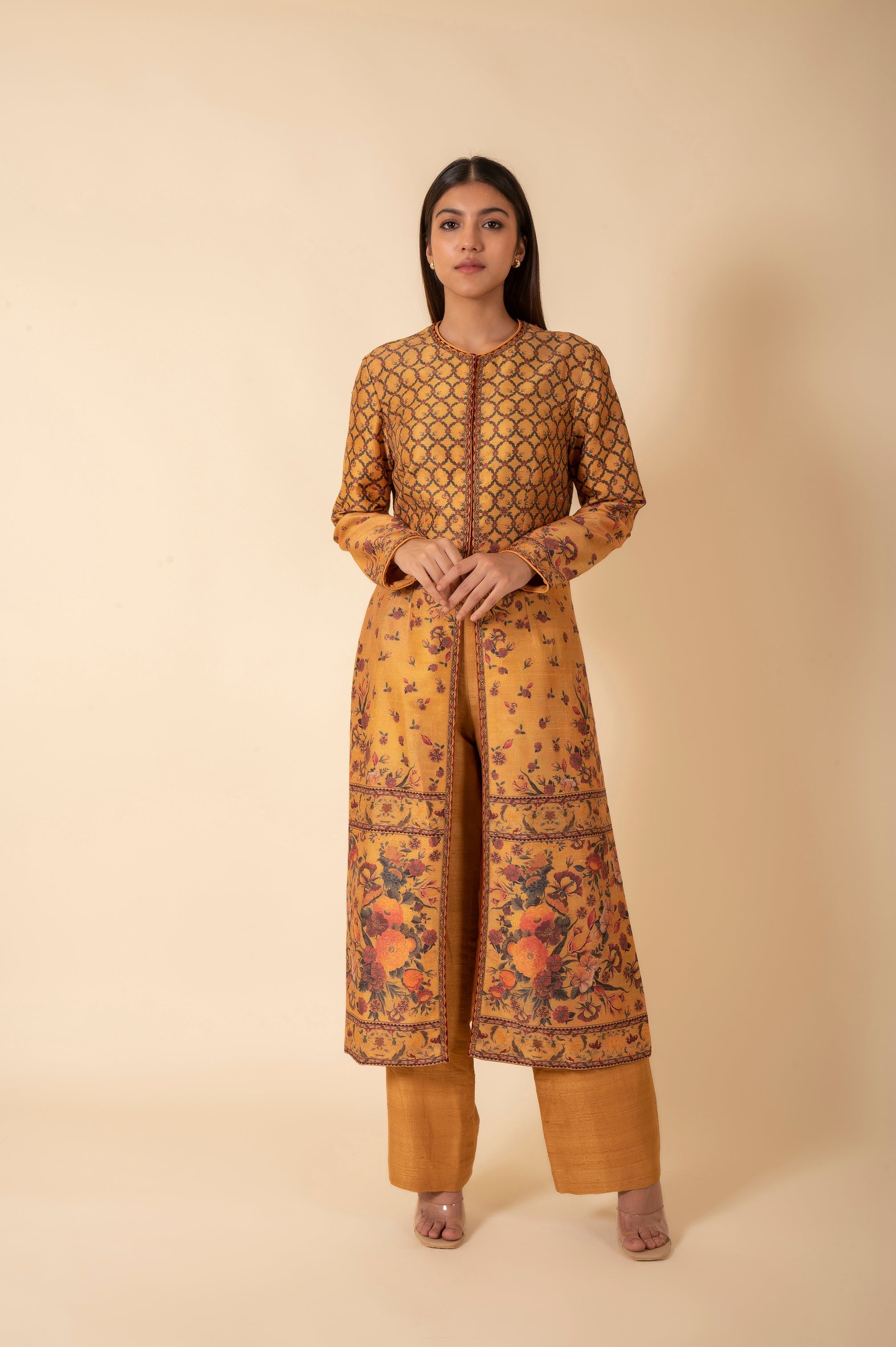 Mustard Printed Kurta