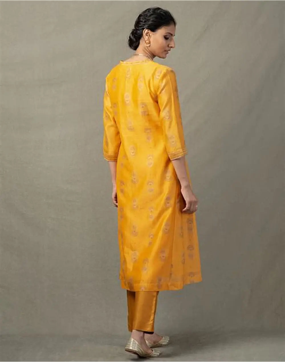 Mustard Printed Kurta
