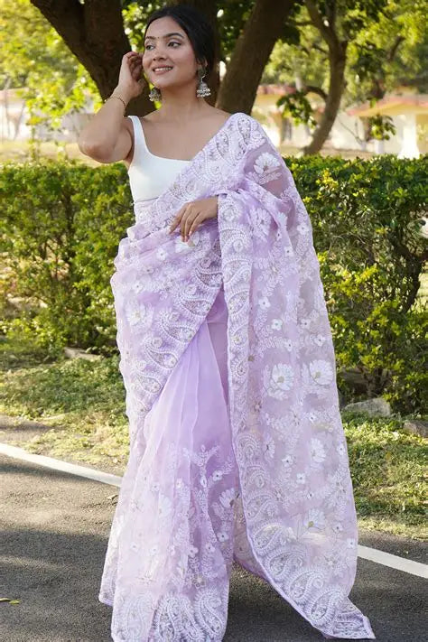 Pastel Organza Saree