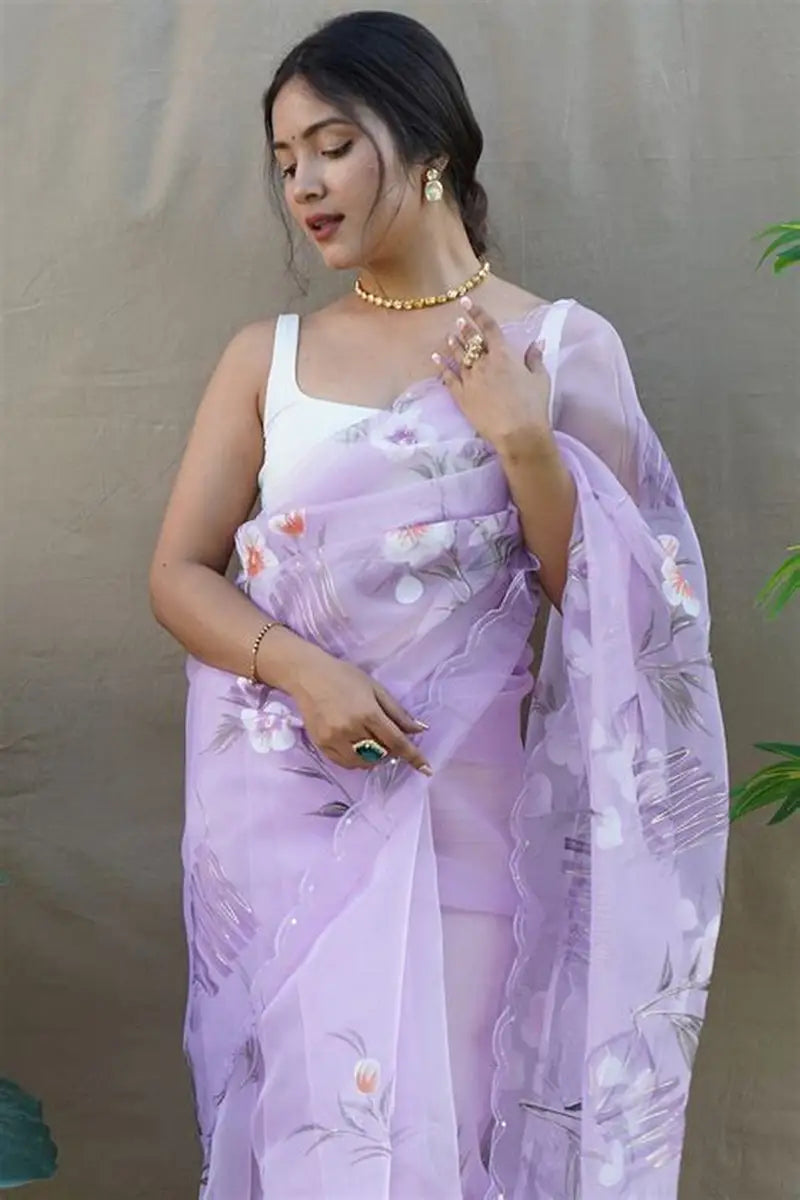 Pastel Organza Saree