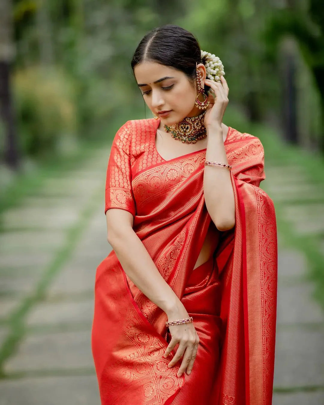 Red Kanchipuram Silk Saree