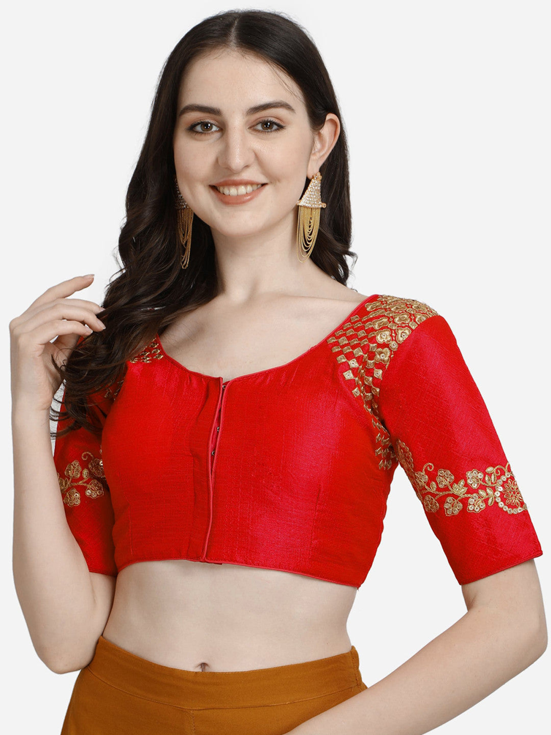 Red Silk Blouse