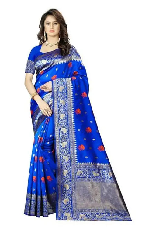 Royal Blue Banarasi Saree