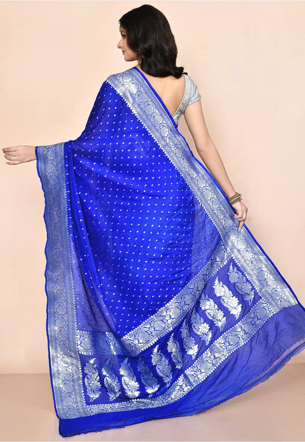 Royal Blue Banarasi Saree
