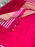 Rani Pink Pure Katan Silk Banarasi Saree