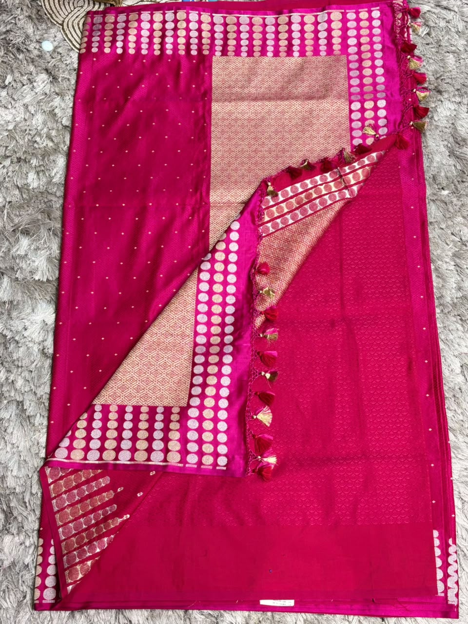 Rani Pink Pure Katan Silk Banarasi Saree