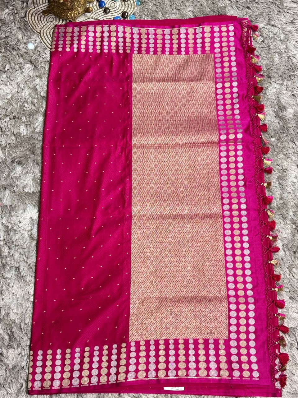 Rani Pink Pure Katan Silk Banarasi Saree