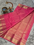 Pure Kanchi Pattu Silk Saree with Peacock Motifs &amp; Self Zari Brocade