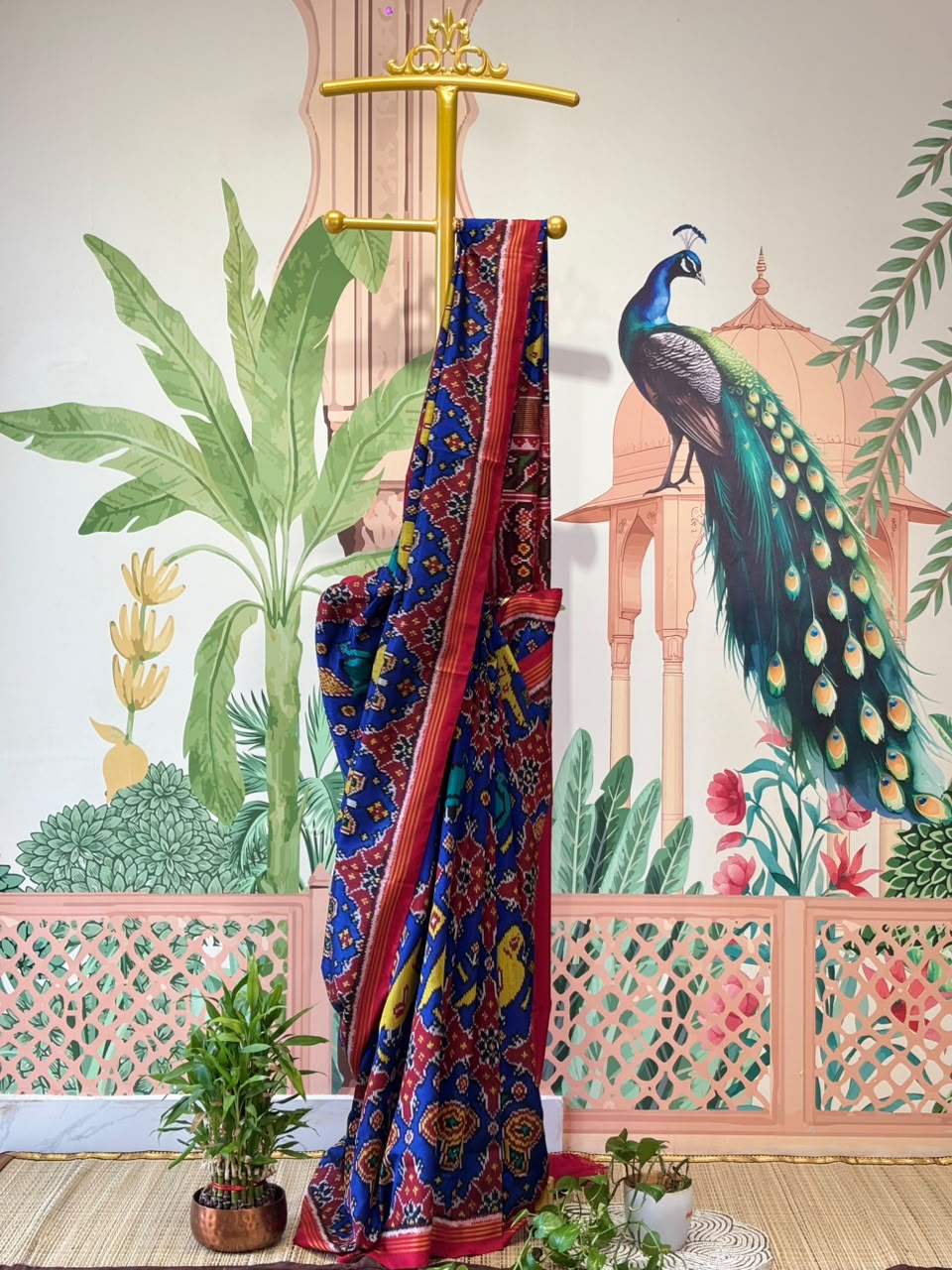 Pure Ikkat Silk Saree with Traditional Patola Weave & Animal Motifs