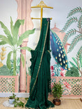 Pure Linen Matka Silk Saree with Woven Lotus Motifs