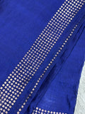 Pure Linen Matka Silk Saree with Chip Weave Border &amp; Grid Pallu