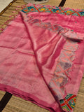 Mangalagiri Digital Print Saree with Patola-Inspired Peacock Design